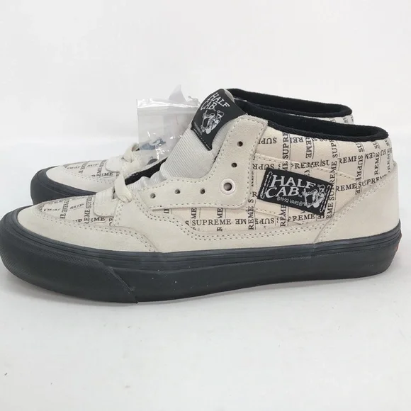 Vans x Supreme Half Cab Pro ‘92 Men’s Off White Black Skateboard Shoes - Size 8 - Picture 7 of 16